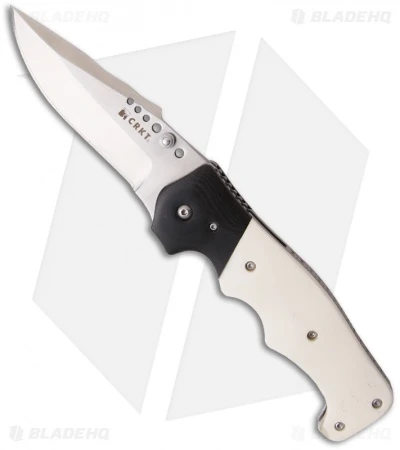 CRKT The Natural Spring Assisted Knife White Bone & G10 (3.88" Satin Plain) 7085