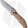 HTM Gun Hammer Bowie Automatic Knife Flat Dark Earth (3.5" Stonewash Serr)
