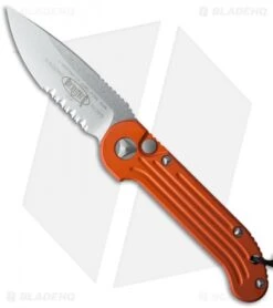 Microtech LUDT Automatic Knife Orange (3.4" Stonewash Serr) 135-11OR