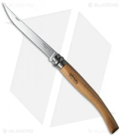 Opinel No 12 Slim Stainless Steel Folding Knife Olive Wood (4.875" Satin) #12