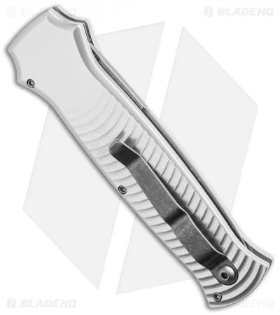 Piranha Bodyguard Automatic Knife Silver (3.3" Stonewash) - Image 2