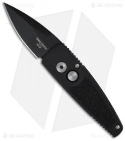 Pro-Tech Stinger Black Automatic Knife W/ Insert (1.94" Black Plain) 420BT