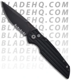 Pro-Tech Tactical Response 3 Automatic Knife W/ Grooves (Black SER) TR-3 PSBT