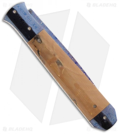 Rainy Vallotton Custom Large Icepick Automatic Knife (Damascus) - Image 2