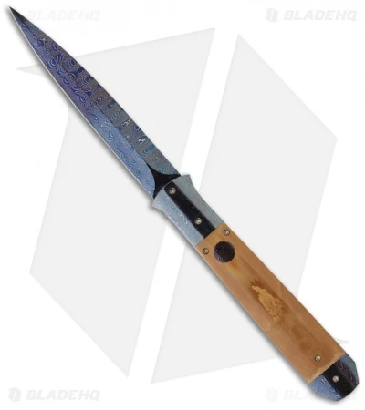 Rainy Vallotton Custom Large Icepick Automatic Knife (Damascus)