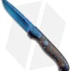 Rainy Vallotton Custom Titan Automatic Knife Blue Resin Burl (4" Damascus)