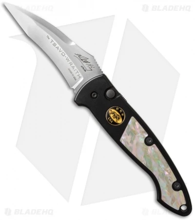 Randall King Custom Tsavo Wraith Automatic Knife Awabi Shell (3.125" Mirror)