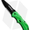 Schrade Small Clip Point Spring Assist Knife Green (2.5" Black Serr) SCHA7SMGRS
