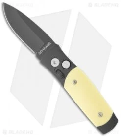 Schrade Smedy Automatic Knife Black/Sim Ivory Handle (2.5" Black) SMEDBY