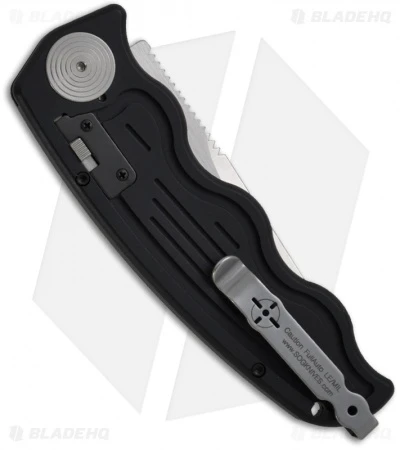 SOG-TAC Automatic Knife Clip Point Black Aluminum (3.5" Satin) ST-01 - Image 2